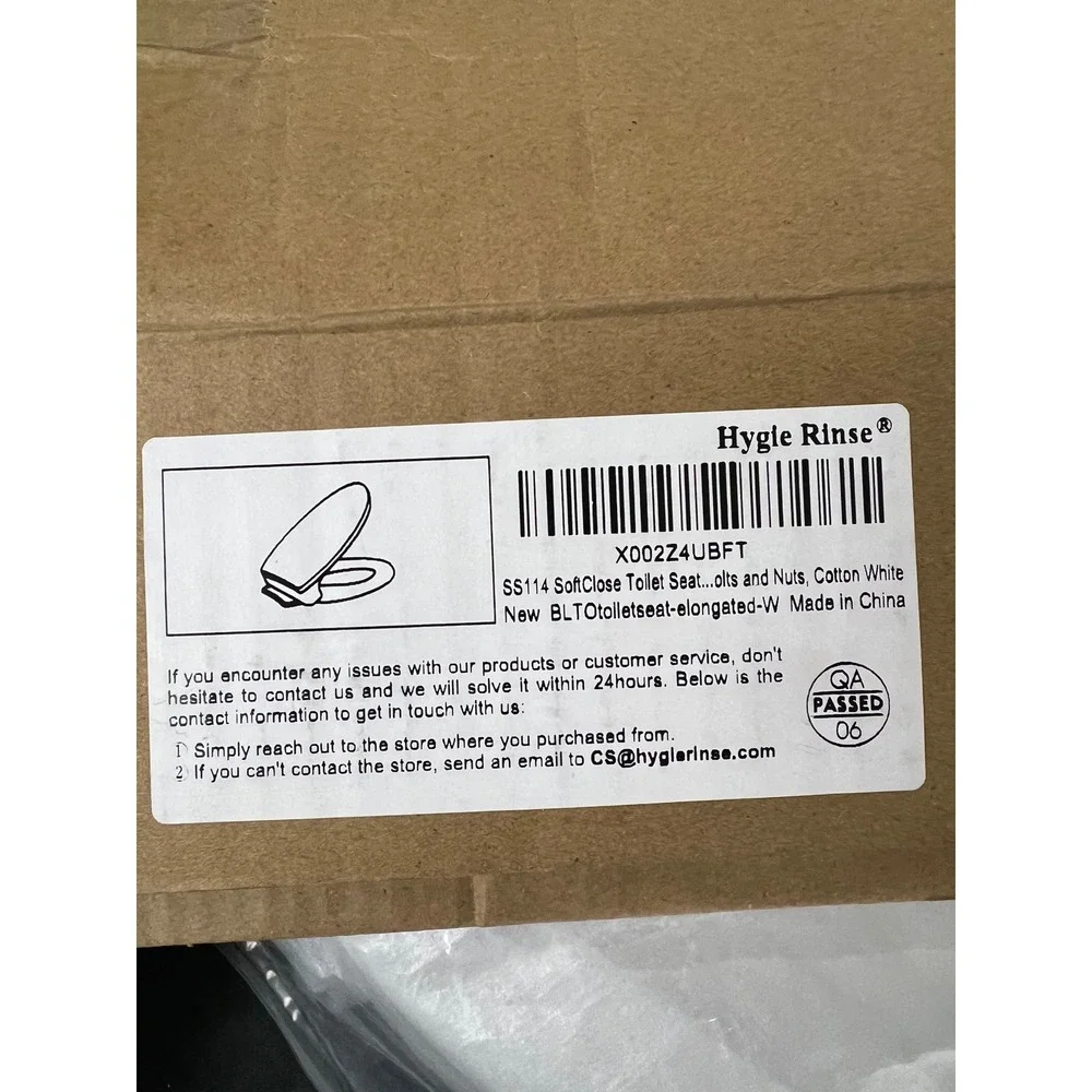 Hygie Rinse SS114‎ SoftClose Elongated Toilet Seat Cotton White TOTO Compatible